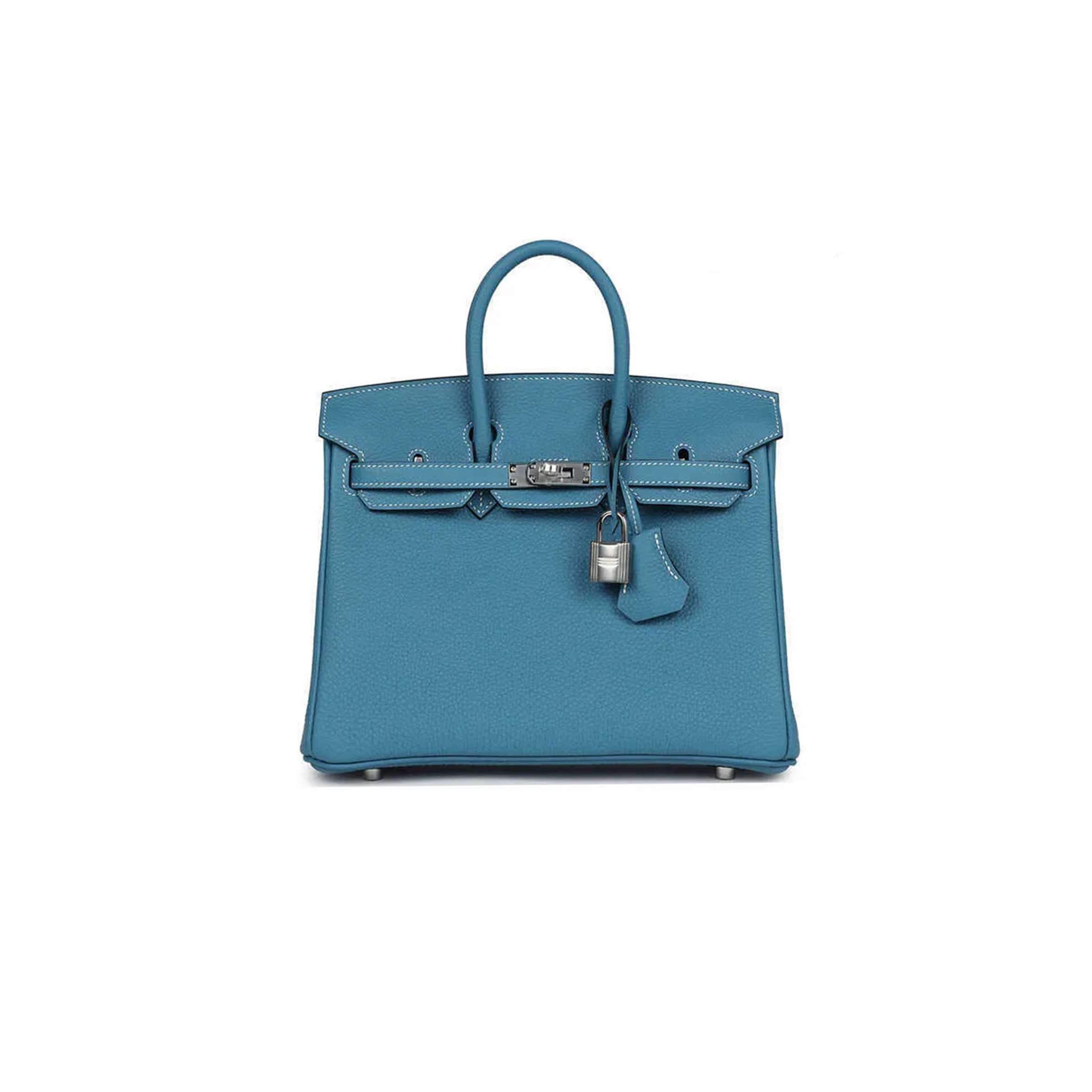 H**mes birkin 30 togo leather duck blue silver buckle 1015671846 (30*23*15cm)